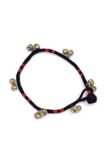 Set of 2: Black Ghungroo Tribal Anklet